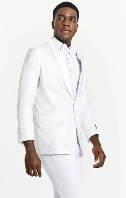 Mens Big and Tall Tuxedo White Tuxedo sold by Alberto Nardoni
