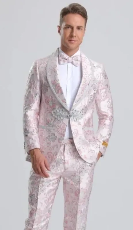 Mens Big and Tall Tuxedo -Pink Tuxedo sold by Alberto Nardoni