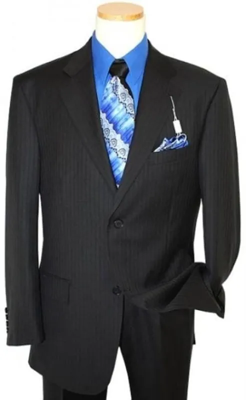 Mens Big and Tall linen Suit -Black Suit sold by Alberto Nardoni
