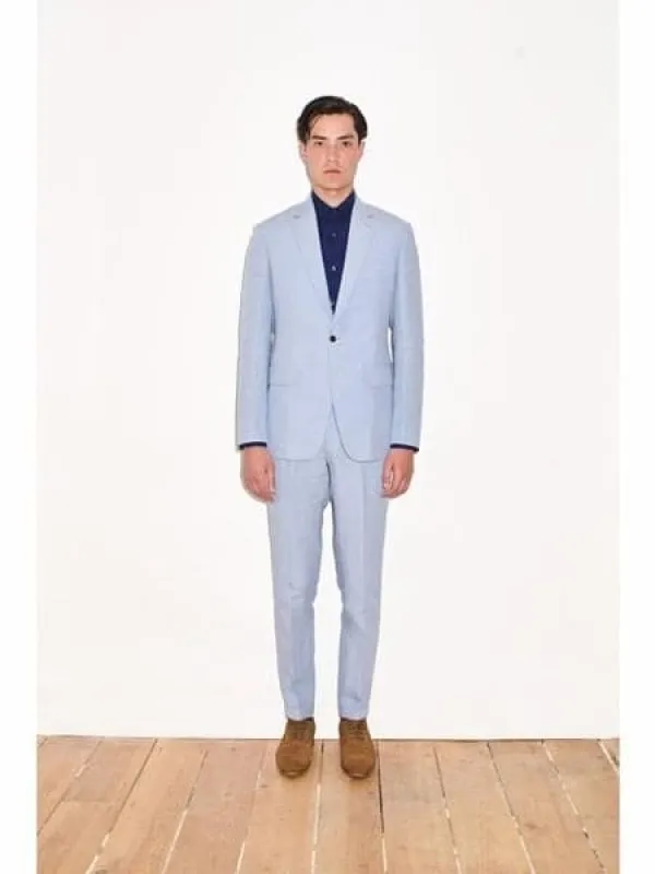 Mens Big and Tall linen Suit -Sky Blue Suit sold by Alberto Nardoni