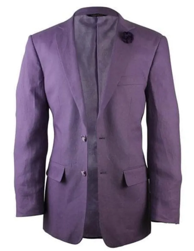 Mens Big and Tall linen Suit -Purple Suit sold by Alberto Nardoni