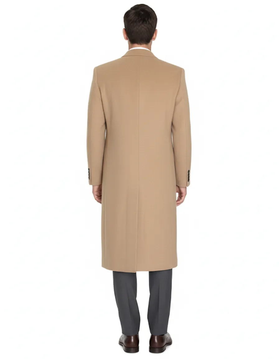 Mens Overcoat -Mens Long Wool Topcoats- Topcoat For Men-Men's Dress Coat Tan 4 Buttons Full Length Wool Cashmere Blend Overcoat Top Coat sold by Alberto Nardoni product image thumbnail 3