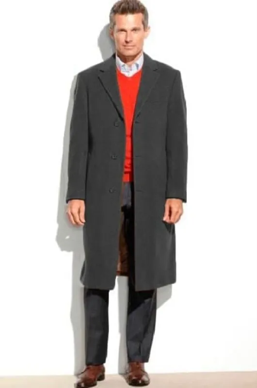 Mens Overcoat -Mens Long Wool Topcoats- Topcoat For Men-Men's Dress Coat Full Length Overcoat ~ Long Men's Dress Topcoat - Winter Coat (Cashmere Touch (Not Cashmere)) Black sold by Alberto Nardoni