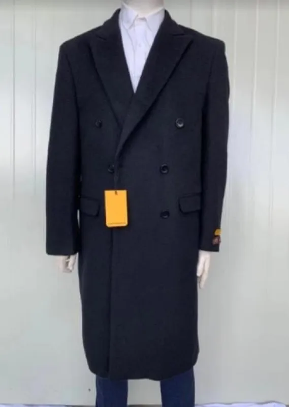 Mens Overcoat -Mens Long Wool Topcoats- Topcoat For Men-Mens Full Length And Cashmere Overcoat - Winter Topcoats - Black Coat sold by Alberto Nardoni