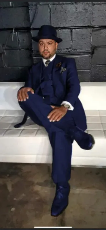 Wide Leg Suits - Classic Fit Suits - Athletic Fit Suits 1 Button Vested Suits - Wool Navy Suits sold by Alberto Nardoni