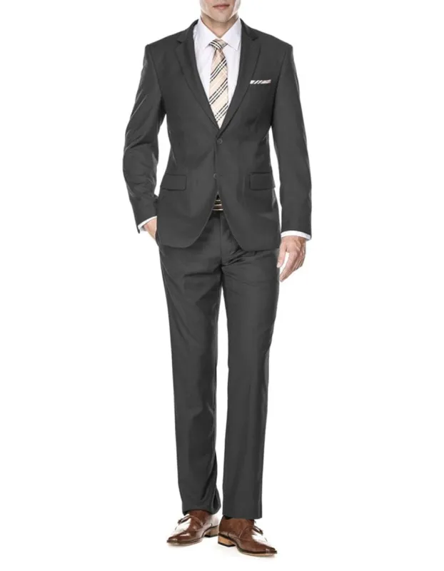 Mens Cheap Grey Suit Mens 2 Button Modern Fit Suit Charcoal Grey sold by Alberto Nardoni