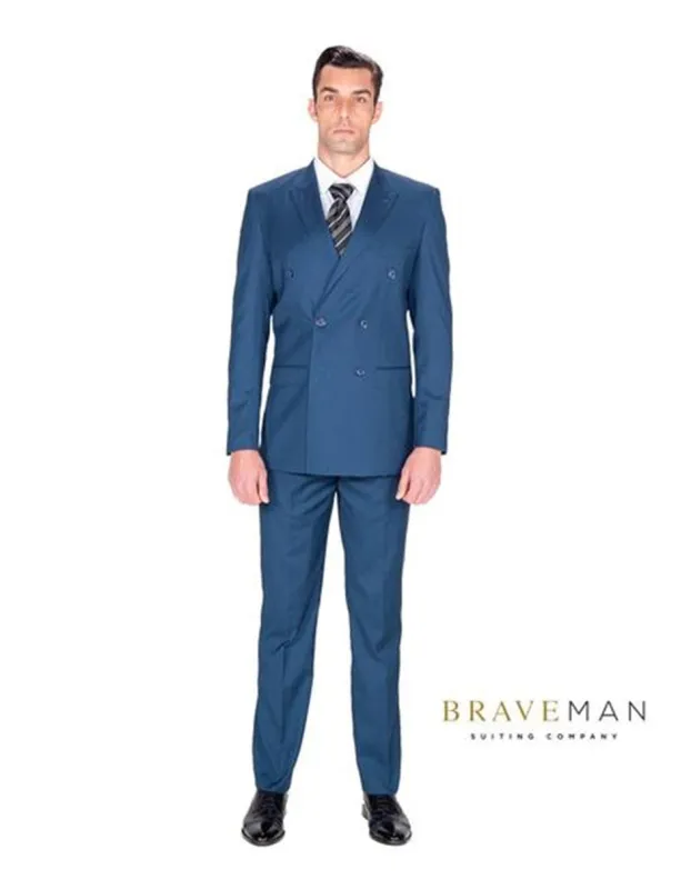 Mens Cheap Blue Suit Indigo Double Breasted Suit sold by Alberto Nardoni