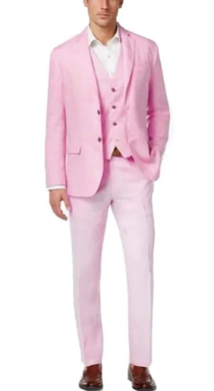 Mens Pink Linen Suit sold by Alberto Nardoni