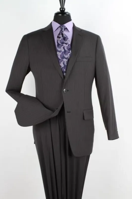 Men's 2 Piece 100% Executive Suit - Black With Pencil Stripe ~ Pinstripe sold by Alberto Nardoni