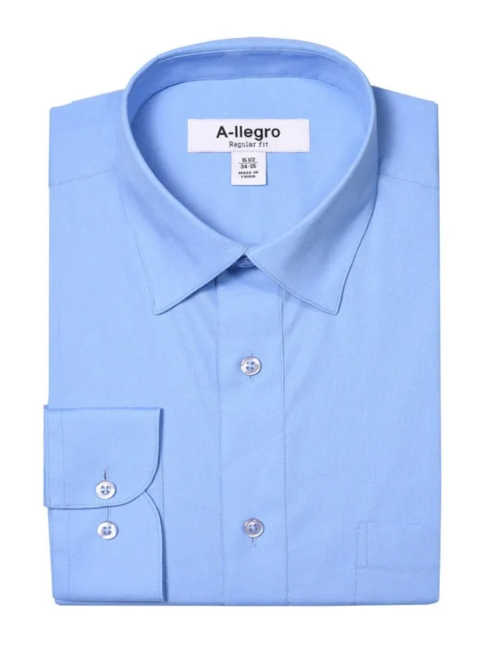 Men's Basic Regular Fit Cotton Dress Shirt in Sky blue sold by Alberto Nardoni