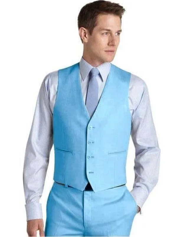 Light Blue Tuxedo - Blue Wedding Shawl lapel tuxedo sold by Alberto Nardoni
