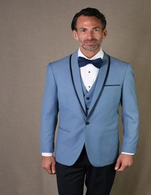 Light Blue Tuxedo - Blue Wedding tuxedo sold by Alberto Nardoni