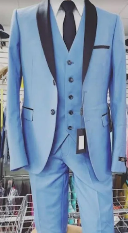 Light Blue Tuxedo - Blue Wedding tuxedo sold by Alberto Nardoni
