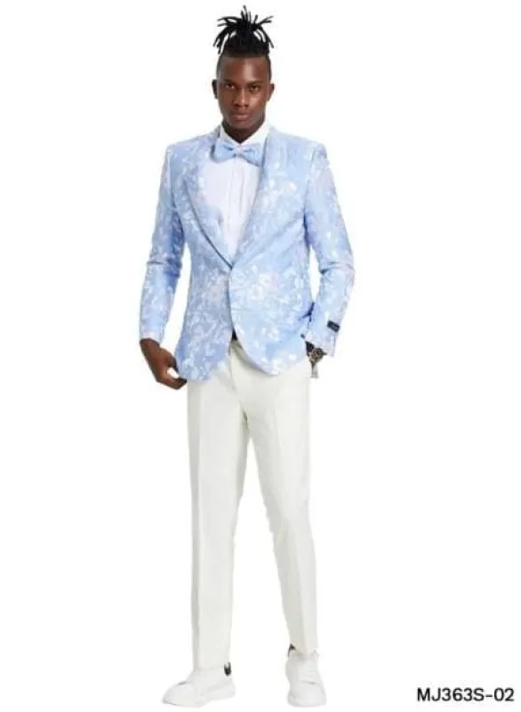 Light Blue Tuxedo - Blue Wedding Chest Pocket tuxedo sold by Alberto Nardoni