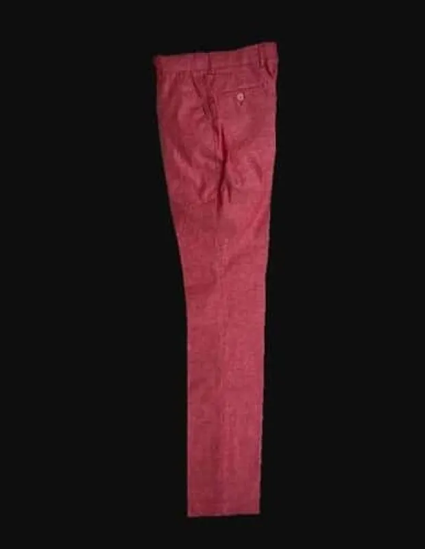 Mens Big and Tall Linen Pants -Raspberry Linen Dress Slack sold by Alberto Nardoni