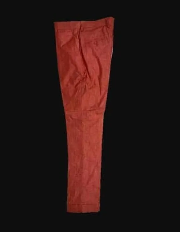 Mens Big and Tall Linen Pants -Brick Linen Dress Slack sold by Alberto Nardoni
