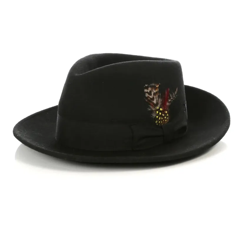 Men’s black untouchable fedora hat sold by Alberto Nardoni