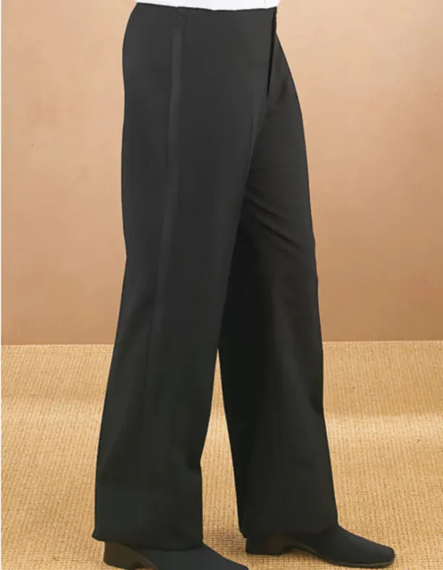 Mens Flat Front Modern Fit Tuxedo Pant in Black sold by Alberto Nardoni