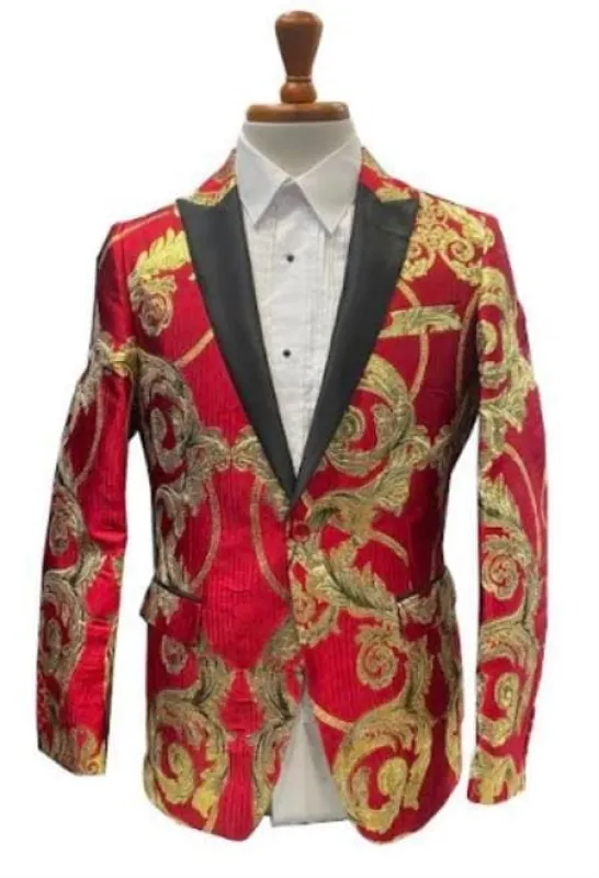 Holiday Suit - Christmas Suit - Christmas Blazer Mens Red Tuxedo Jacket - Red Dinner Jacket sold by Alberto Nardoni