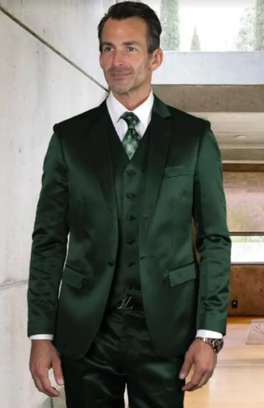 Hunter Green Suit - Emerald Green Shiny Suit - Flashy Suit sold by Alberto Nardoni