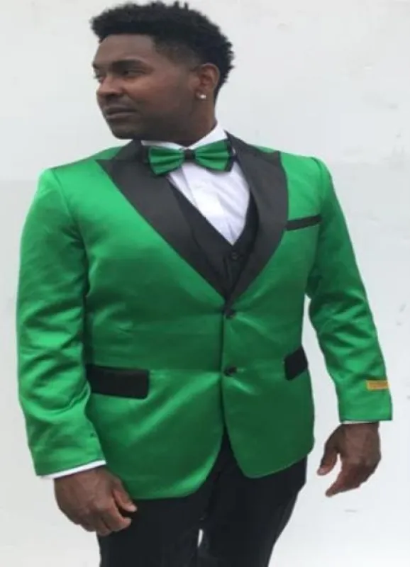 Emerald Green Tuxedo + Black Vest And Pants sold by Alberto Nardoni