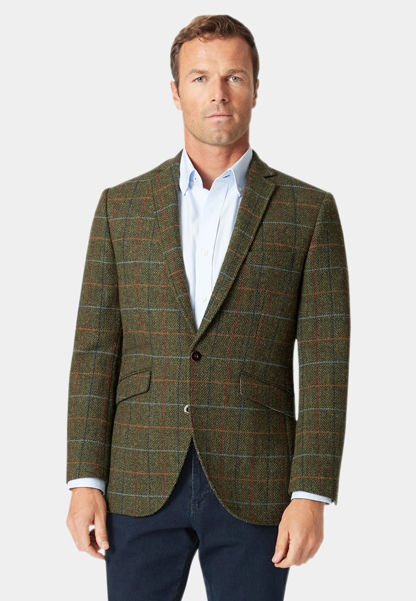 Men Green Tweed Jacket Winter - Fall Fabric Tweed Pattern Wool Fabric sold by Alberto Nardoni