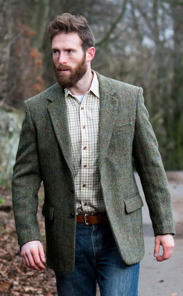 Mens Green Tweed Jacket sold by Alberto Nardoni product image thumbnail 2