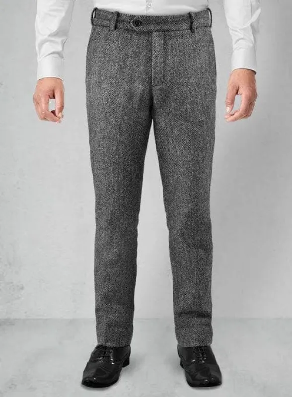Mens Grey Tweed Pants - Wool Pants sold by Alberto Nardoni