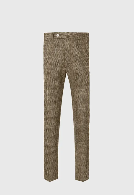 Men Bracken Brown Winter - Fall Fabric Tweed Pants sold by Alberto Nardoni
