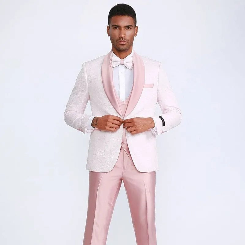 Pink Shawl Tuxedo With Fancy Pattern Four Piece Set sold by Alberto Nardoni
