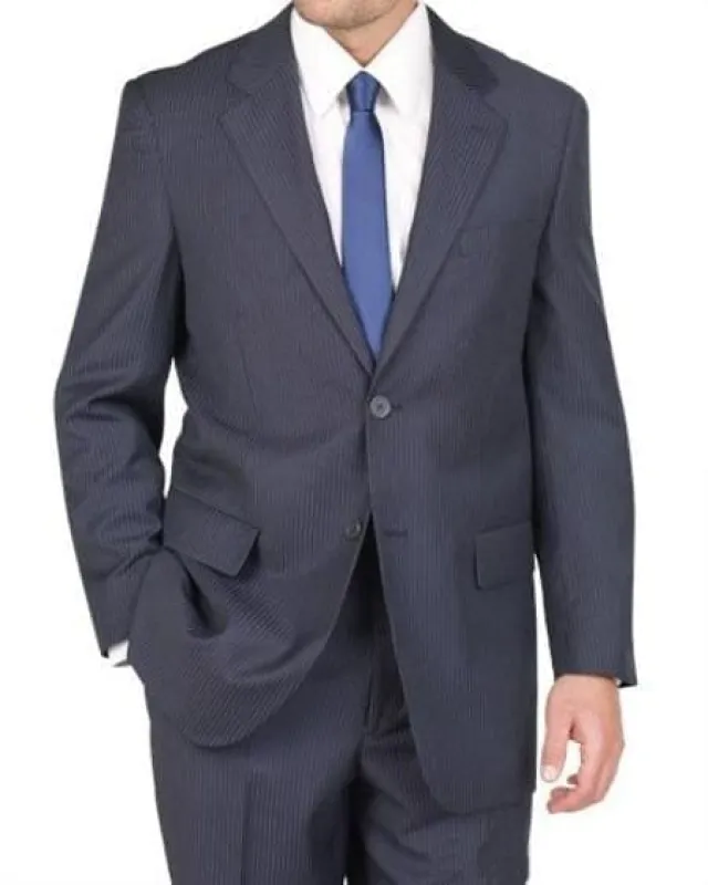 Men's 2 Button Blue Stripe ~ Pinstripe Suit sold by Alberto Nardoni