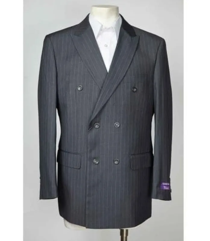 Men's Pinstripe Blue 6 Button Double Breasted Blazer sold by Alberto Nardoni