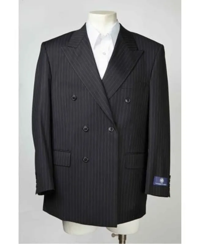 Men's Pinstripe Double Breasted Black Sport Coat Blazer sold by Alberto Nardoni