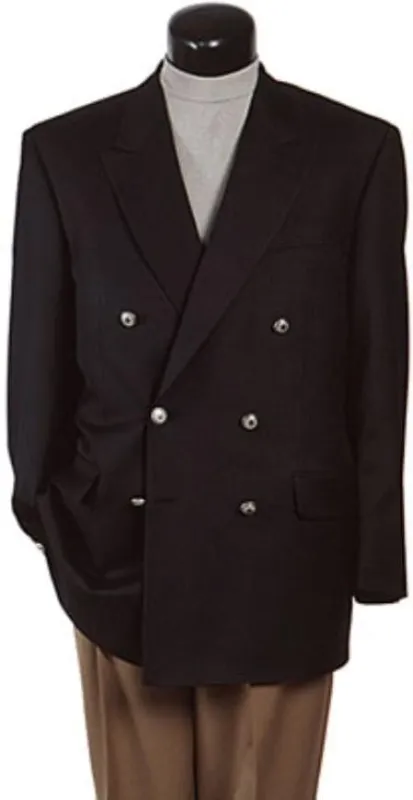 Black Six Button Double Breasted Suits Blazer Jacket Coat made by Alberto Nardoni