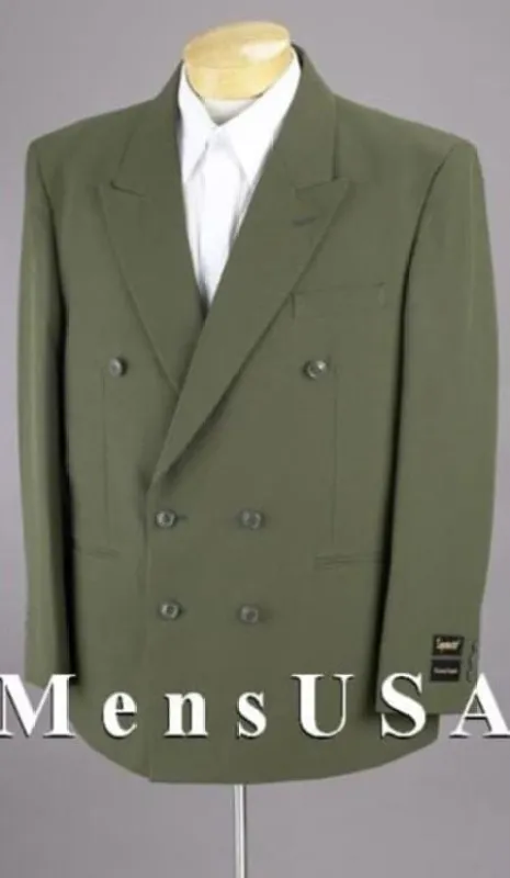 Mens Green Color Double Breasted Blazer sold by Alberto Nardoni