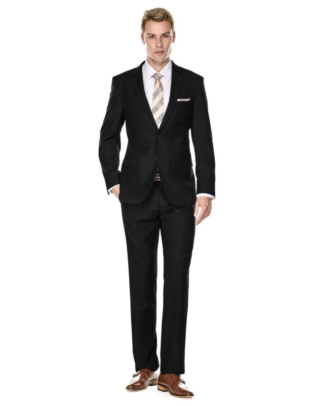 Mens 2 Button Modern Fit Suit Black sold by Alberto Nardoni