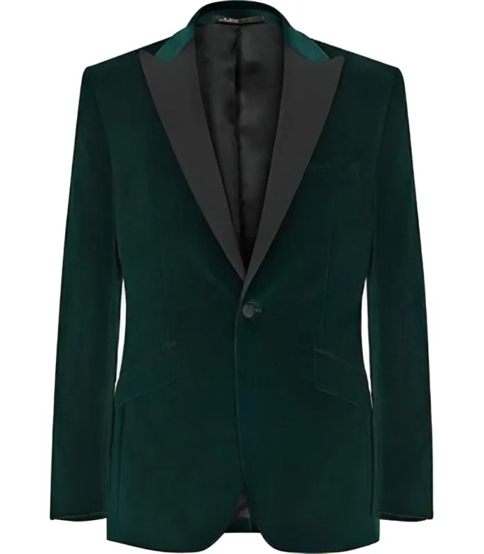 Mens Green Velvet Blazer Men Olive Green Stylish Tuxedo Sports Velour Blazer Jackets Coat Velvet Fabric Black Lapel made by Alberto Nardoni