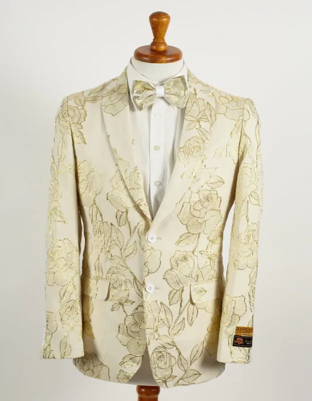 Mens Ivory & Gold Prom Suit 2025 - Unique Prom Suits sold by Alberto Nardoni