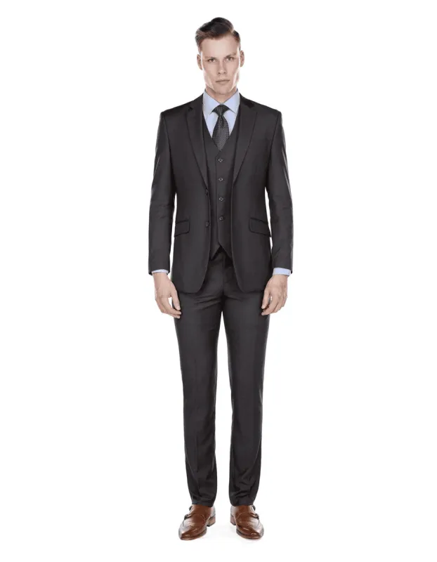 Mens Smart Slim Vested Suit Charcol Grey sold by Alberto Nardoni