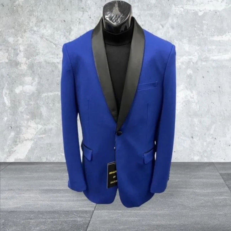 Mens Big and Tall Blazer Royal Blue Plus Size Tuxedo Jacket sold by Alberto Nardoni