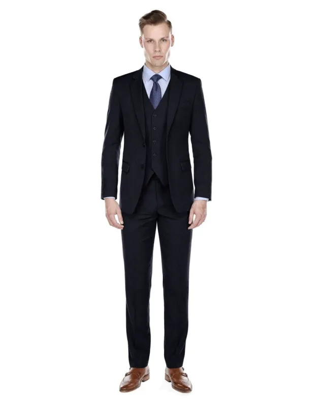 3 piece Suit - Navy Blue   Three Piece Suit -Mens Modern Fit Vested Suit Navy Blue sold by Alberto Nardoni
