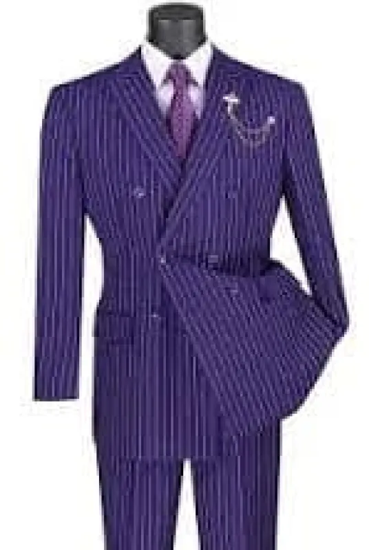 Mens Purple Pinstripe Suit sold by Alberto Nardoni