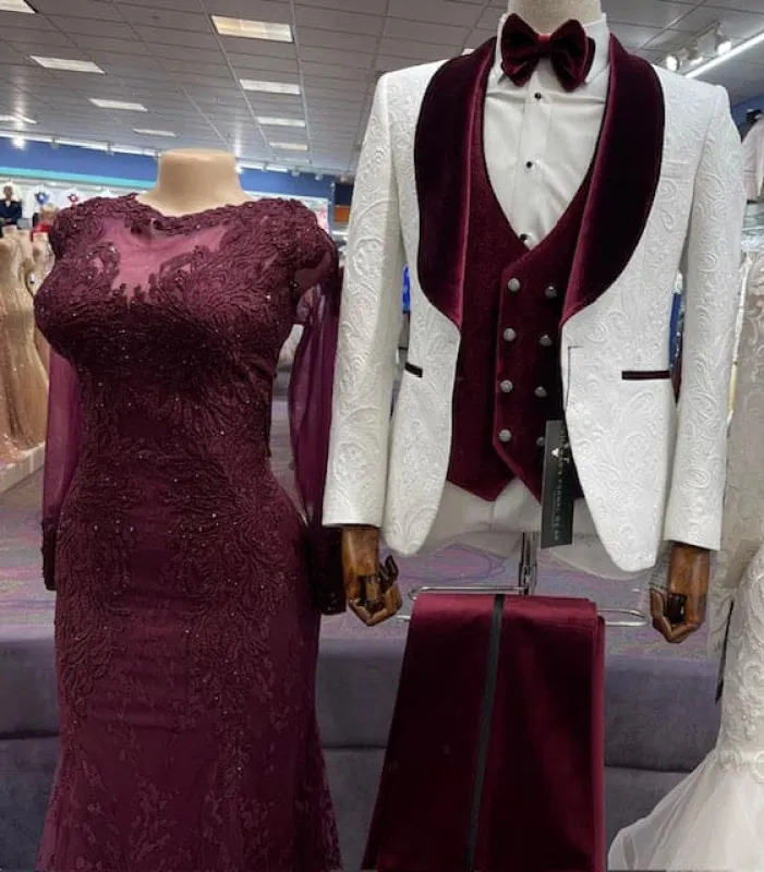 Style# Frank White Dark Purple Suit sold by Alberto Nardoni