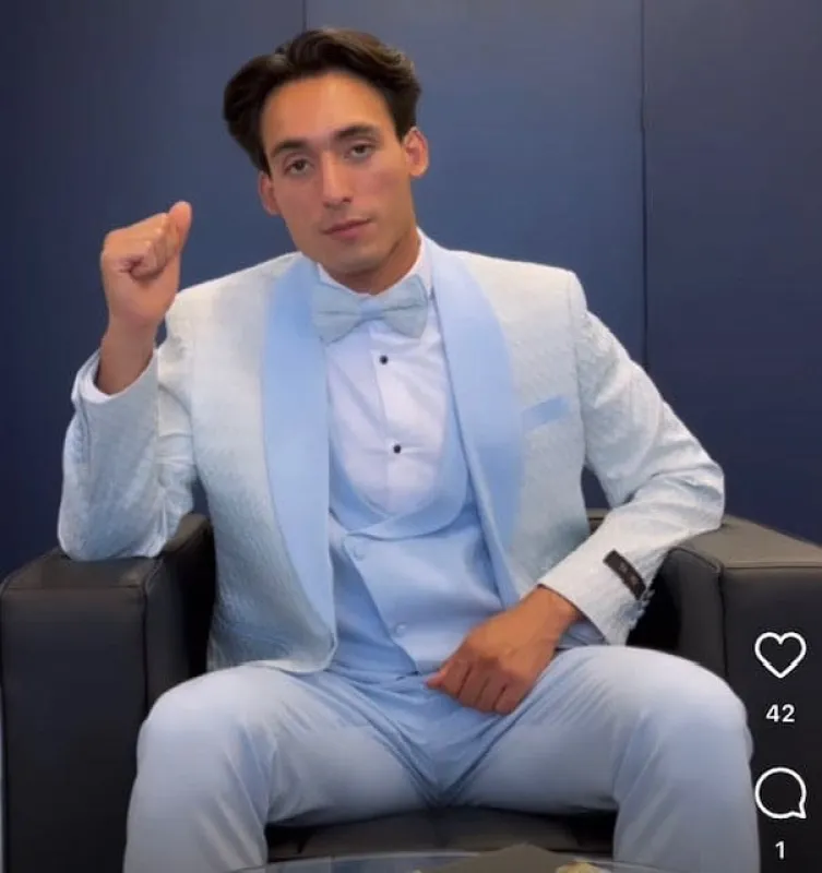 Style# Frank Sky Blue Suit sold by Alberto Nardoni