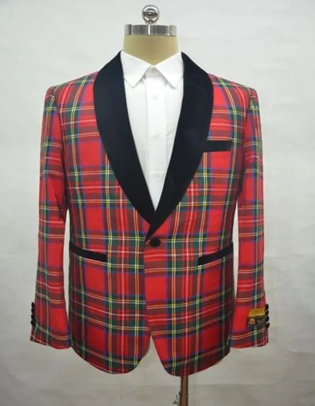 Mens Holiday Blazer Red Sport Coat sold by Alberto Nardoni