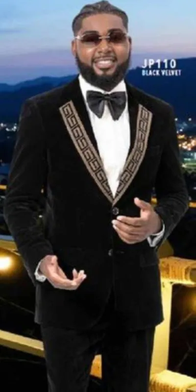 Slim Fit Dark Navy Velvet Suit sold by Alberto Nardoni