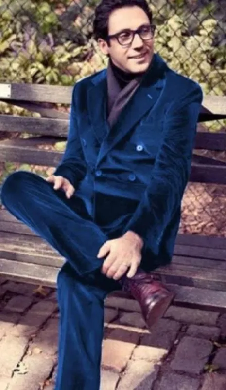 Mens Velvet Suit - Dark Royal Suit sold by Alberto Nardoni