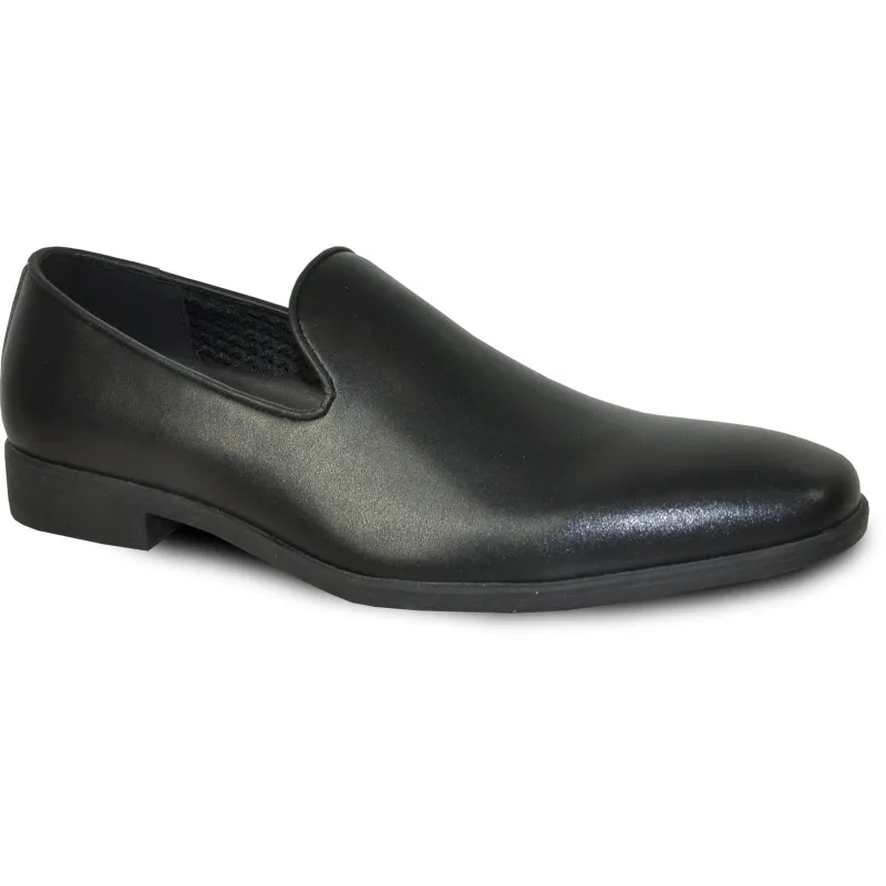 BLACK MEN'S CLASSIC SLIP-ON LOAFER DRESS SHOE - PLAIN TOE STYLE sold by Alberto Nardoni