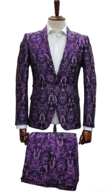 Purple Suit - Paisley Suit sold by Alberto Nardoni