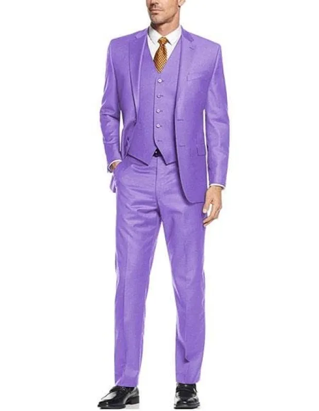 Lavender ~ Lilac 2 Button Vested Suit Flat Front Pants sold by Alberto Nardoni